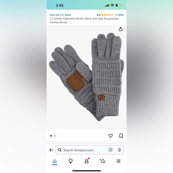 NWT- C.C cable knit pom beanie and gloves - Picture 2 of 6